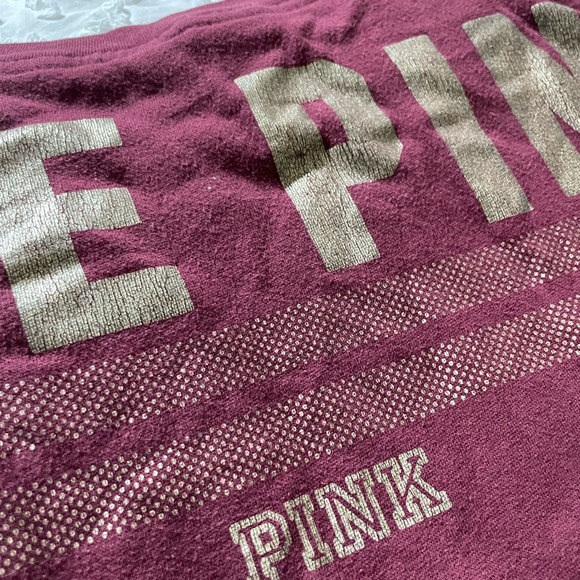 Victoria’s Secret PINK maroon, long sleeve T-shirt, size small SKU 209 - Picture 5 of 6